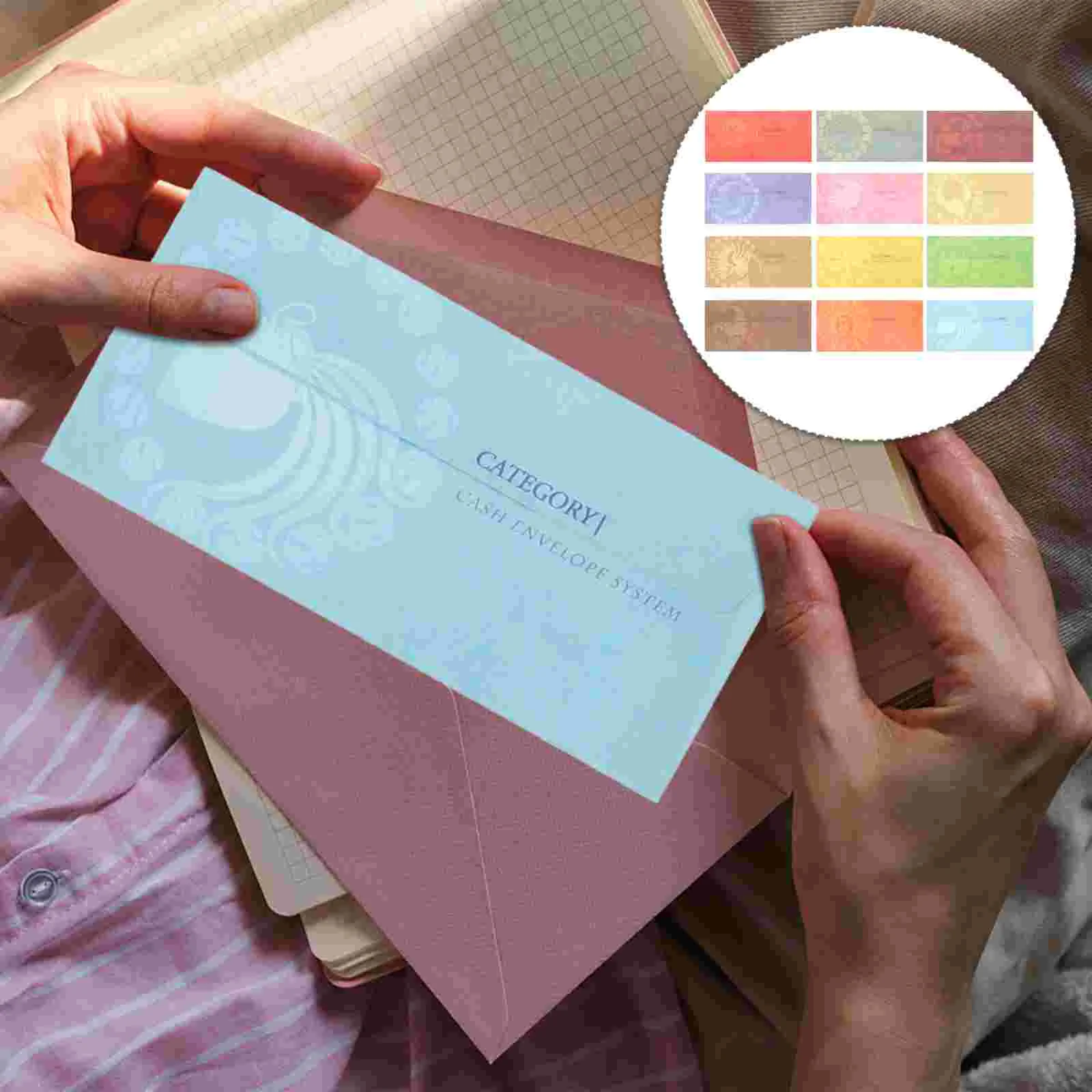 

12-Piece Durable Waterproof Assorted Budget Envelopes Cash Envelopes Money Envelopes Cash Envelopes System for Budgeting with
