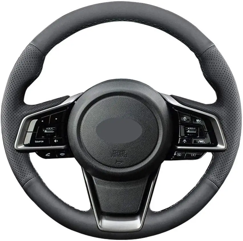 

DIY Black Microfiber Leather Car Steering Wheel Cover for Subaru Outback Ascent Crosstrek Forester Impreza 2018 2019 2020