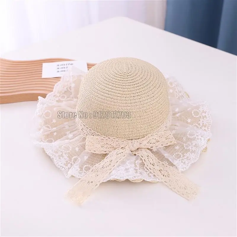 52cm Baby Summer Accessories Kids Boy Girl Hat Bag Breathable Beach Straw Sun Hollow Out Lace Up Bandage Cap |