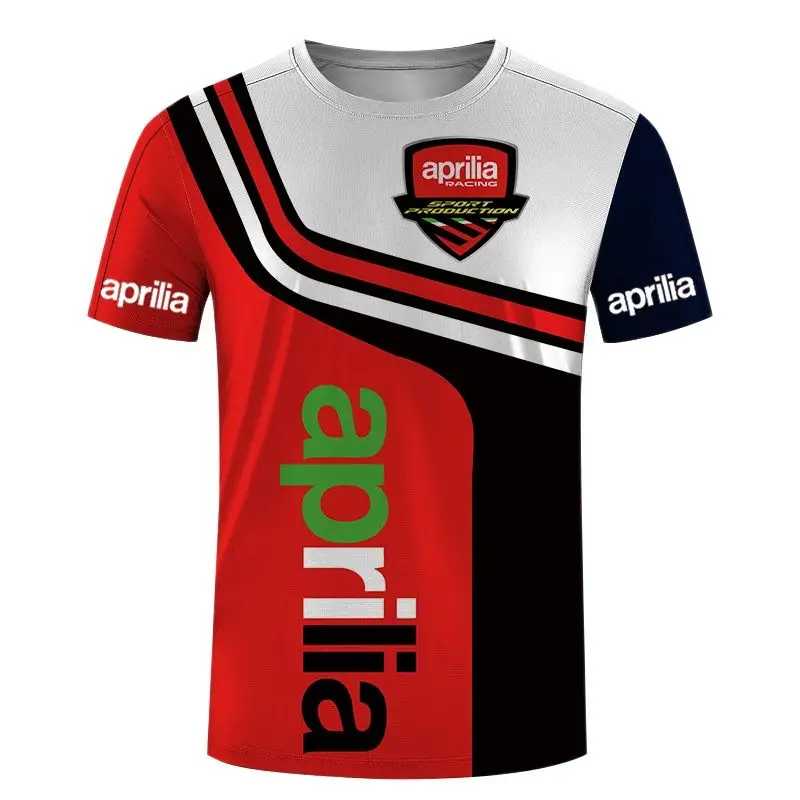 

Summer Women's and Men's Top Short Sleeve 2023 Fashion 3D Printing Aprilia Motorcycle Racing Street Fashion T-shirt Sportswear