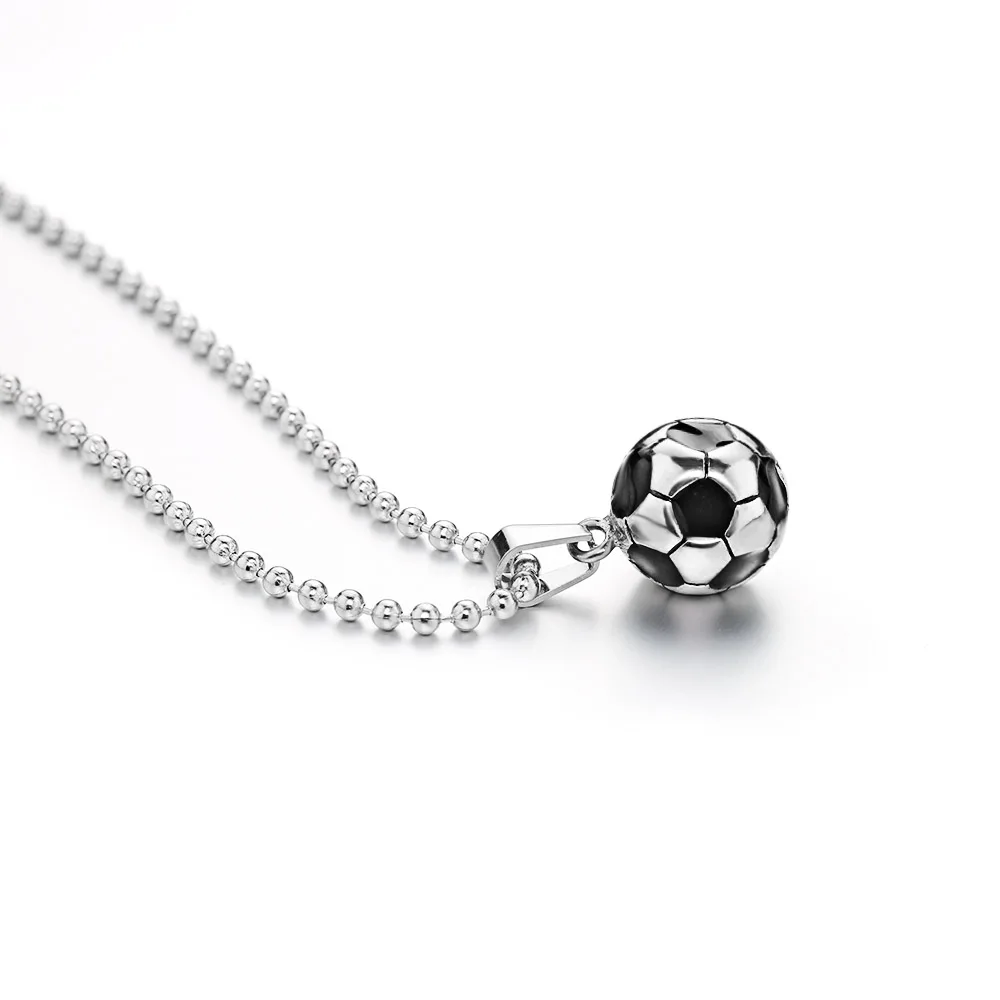 Stainless Steel Football Necklace Titanium Sport Pendant for Men Women Hip Hop Gifts Personality Motion Necklaces X620 | Украшения и