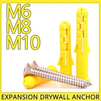 m6 m8 m10 plastic expansion self tapping screws drywall anchor tube wall plug phillips bolt 304 stainless steel zinc plated