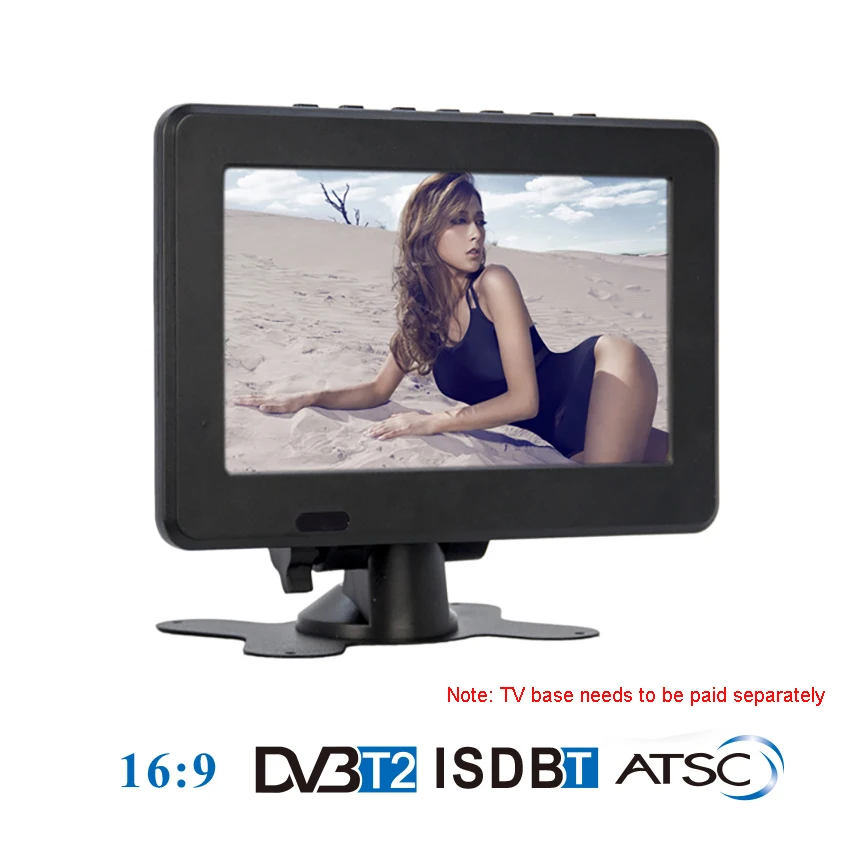 D7 Portable TV DVB-T2 ATSC ISDB-T tdt 7inch Digital Analog Mini Small Car TV Television Support USB TF MP4 H.265 AC3
