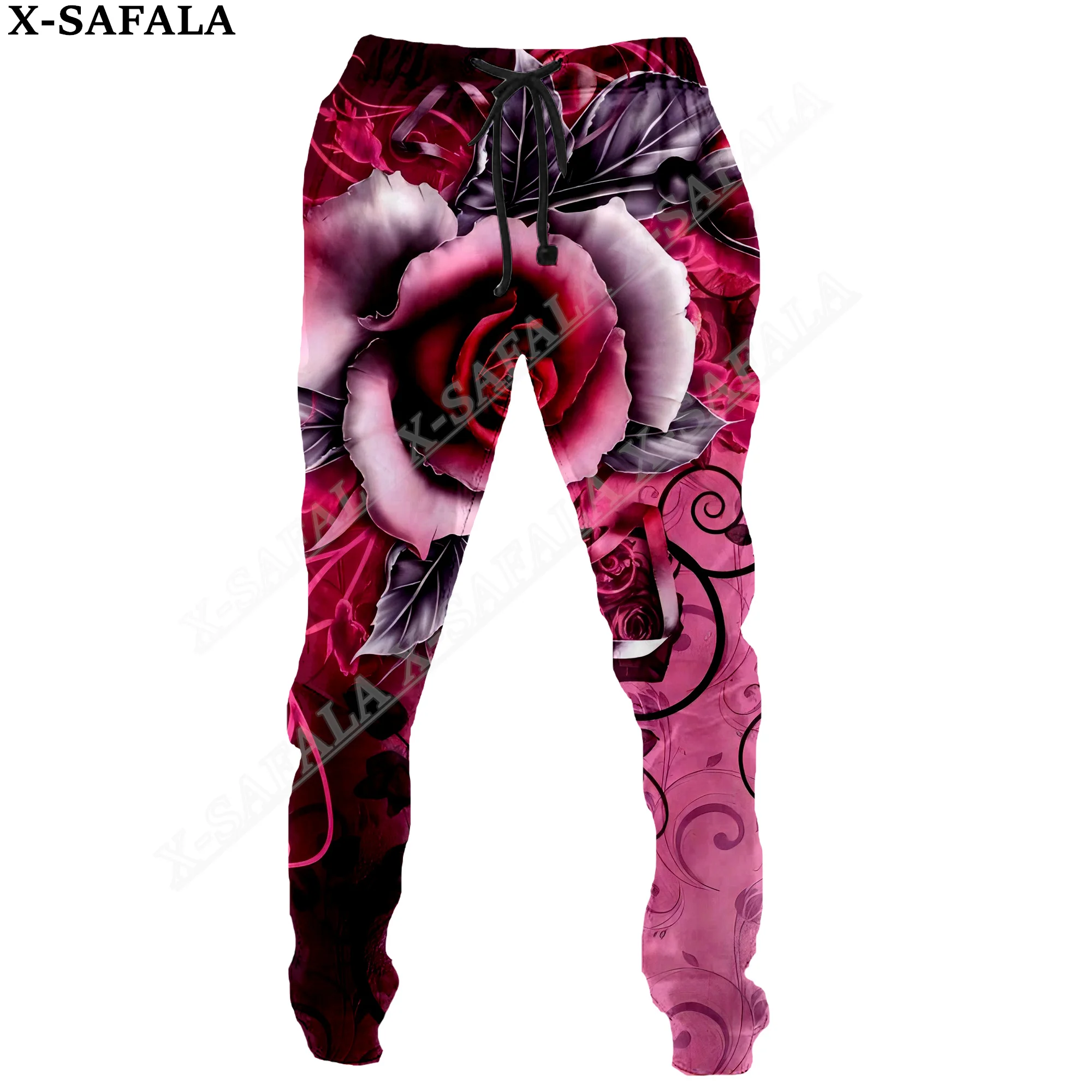 Брюки мужские/женские с 3D-принтом бабочки на шнуровке