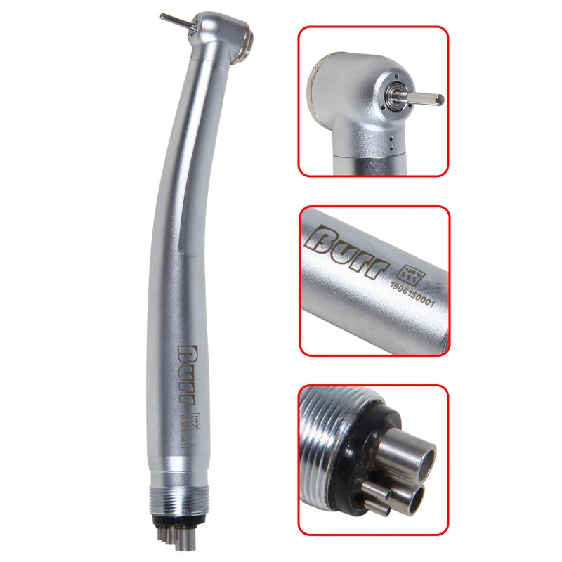 NSK Style Dental E-generator LED/NO-LED High Speed Turbine Handpiece Push Button 4 Hole Triple/Single Spray