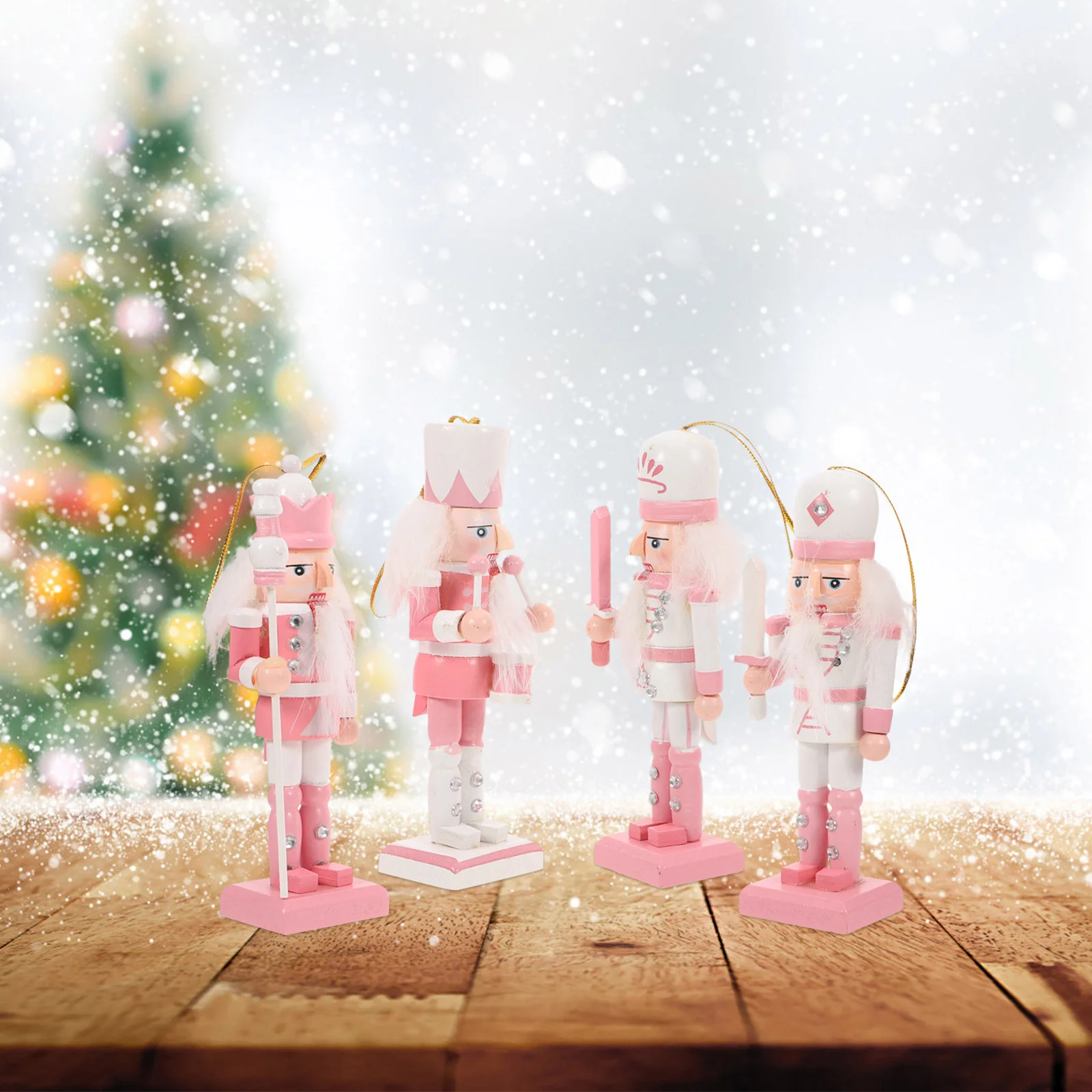 4 шт. уличные рождественские украшения Щелкунчик Подвеска Солдат Деревянные