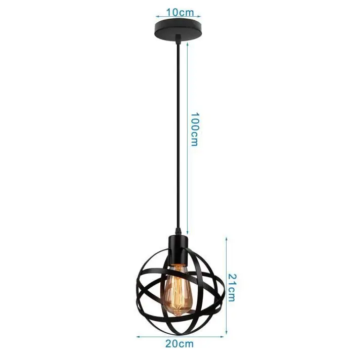 

Lustre cage en métal 20cm noir clair 1pcs