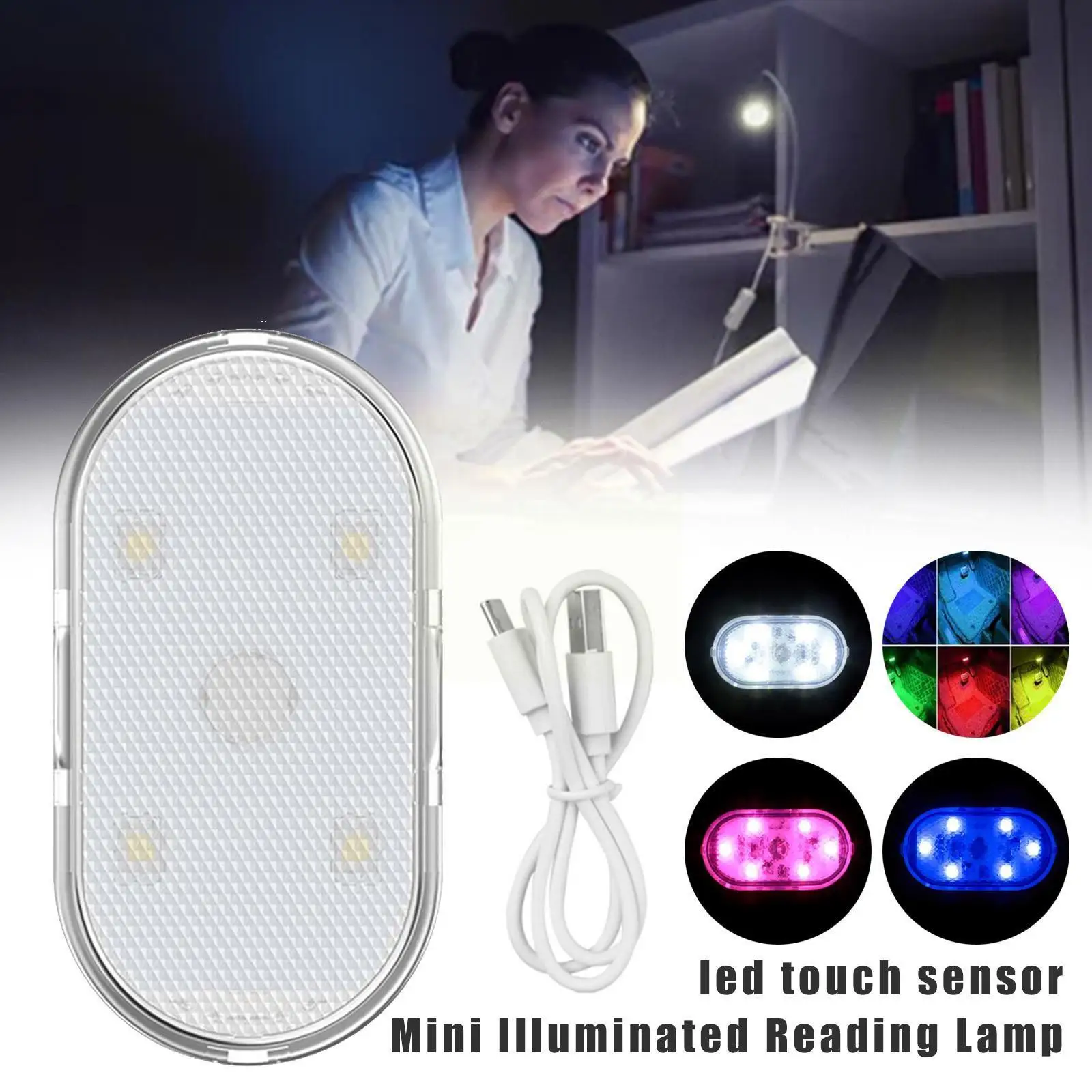 

Lighting Reading Light Led Induction Usb Charging Magnetic Suction Light Car Light Deco Interior Light Dome Night Y4U0