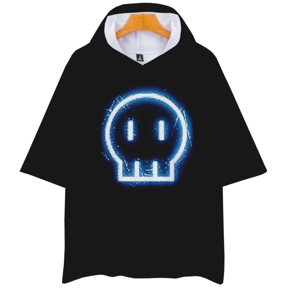 

Футболка с капюшоном и коротким рукавом, в стиле хип-хоп