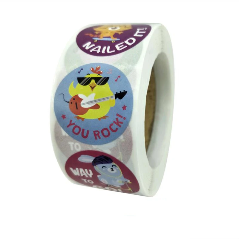 

500PCS Color Animal Danc Thank You Sticker Labels Sealing Paper Sticky Sticker Stationery Children Rewards Decorative Scrapbook