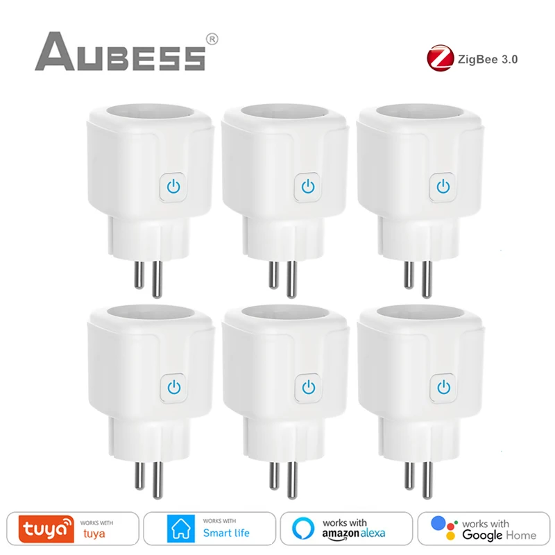 

16A Zigbee EU Smart Plug Smart Home Power Monitor Timing Function Works With Tuya SmartLife APP Voice Control Alexa Google Home