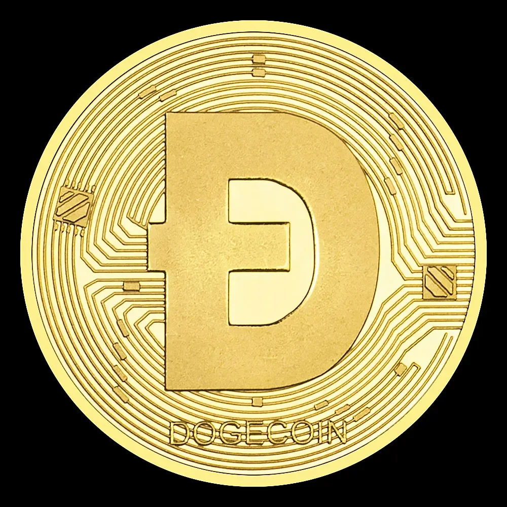Забавная коллекционная криптовалюта Dogecoin физическая позолоченные сувенирные