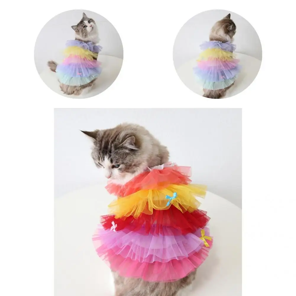 

Ornamental Beautiful Pet Gradient Mesh Skirt Fabric Dog Skirt Minimalistic for Photography