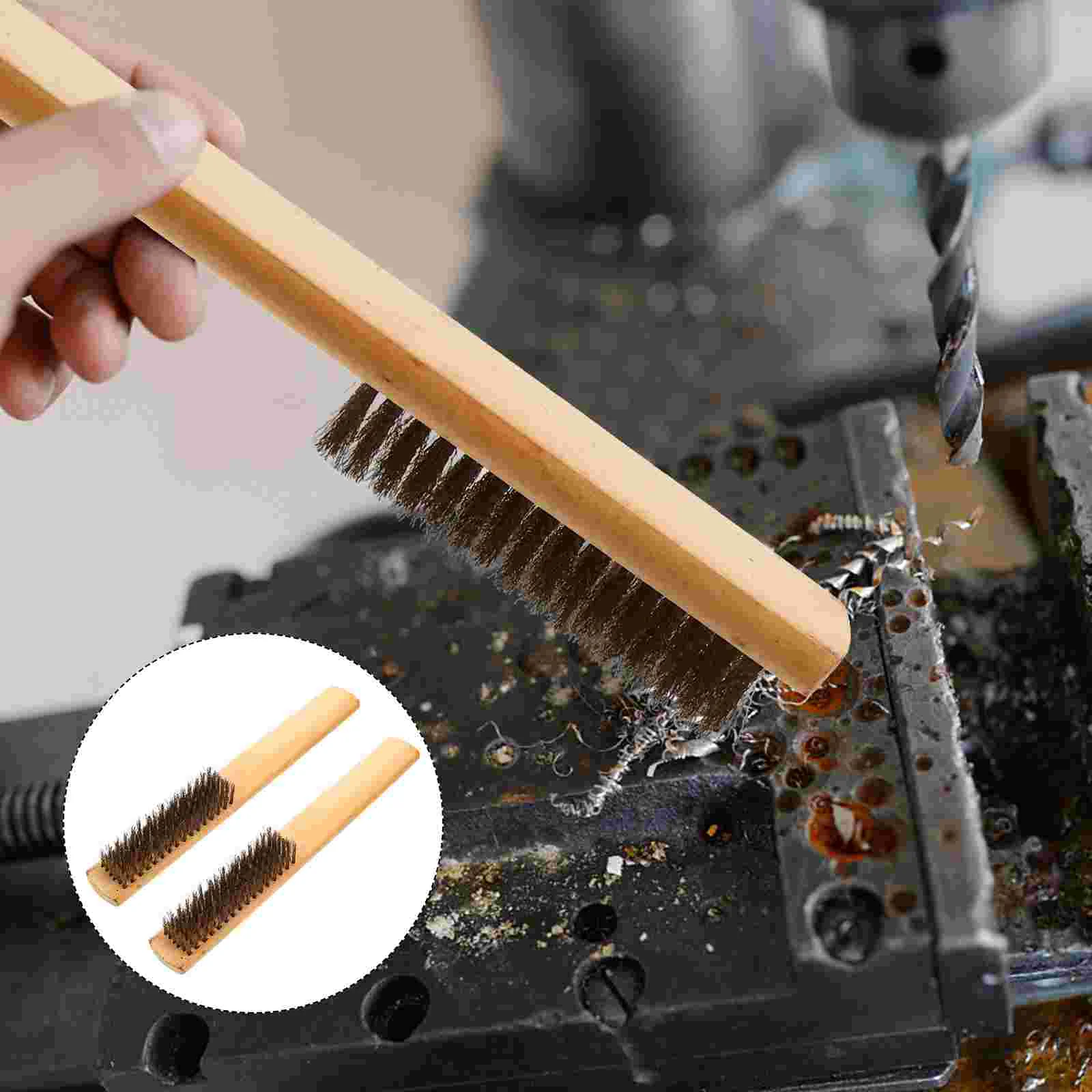 

2 Pcs Wooden Handle Large File Brush File Cleaning Rust removal Brush Hand Tool