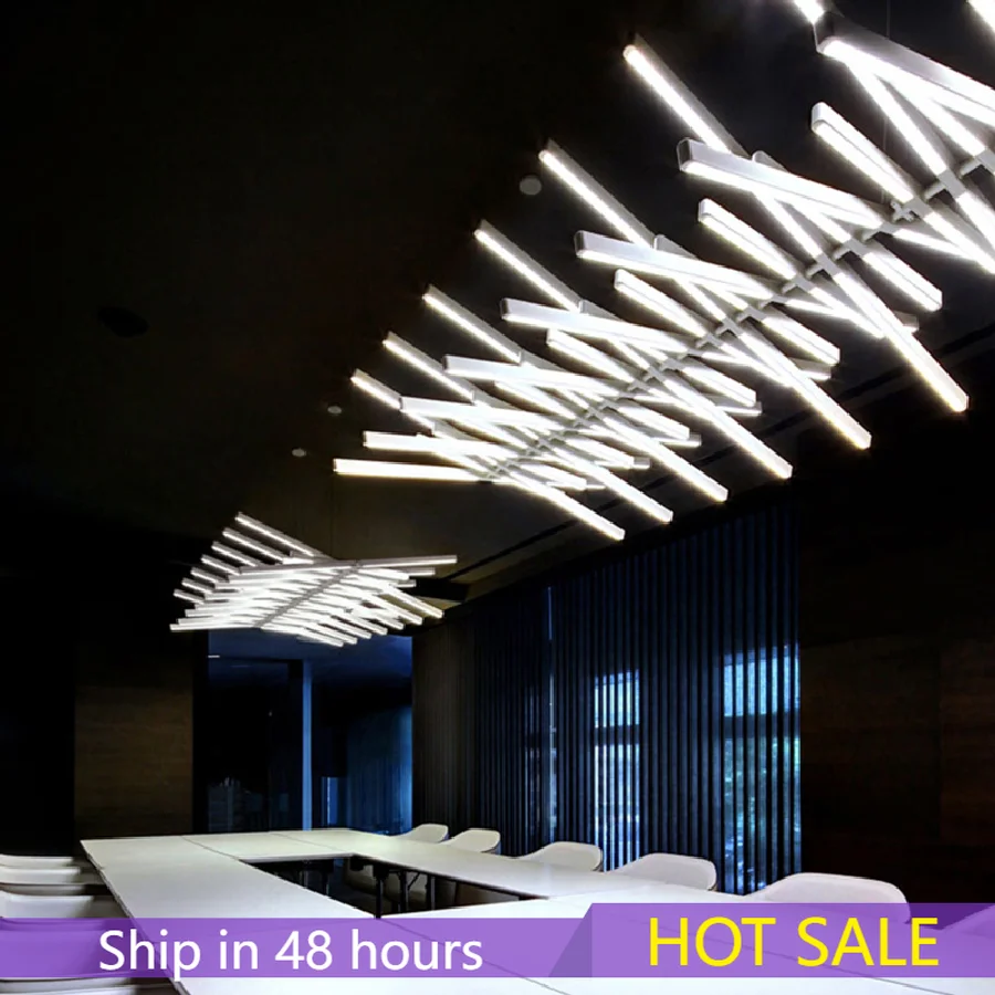 

Nordic Modern Fishbone Shape LED Chandelier Designer Lighting for Office Living Room Kitchen Pendant Light Art Lampadario Lustre