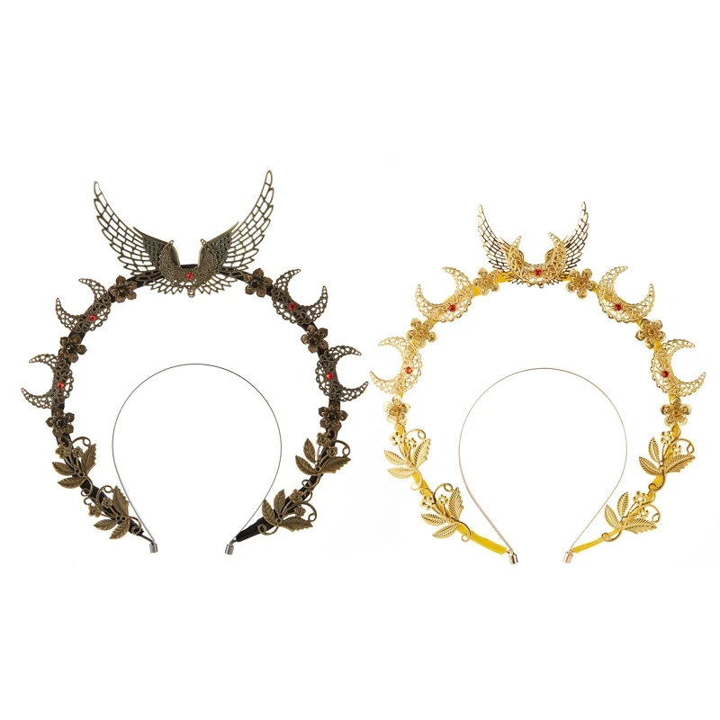 

HXBA Lolita Halo Crown Headpiece Lolita Crown Headband Baroque Tiara Crown DIY