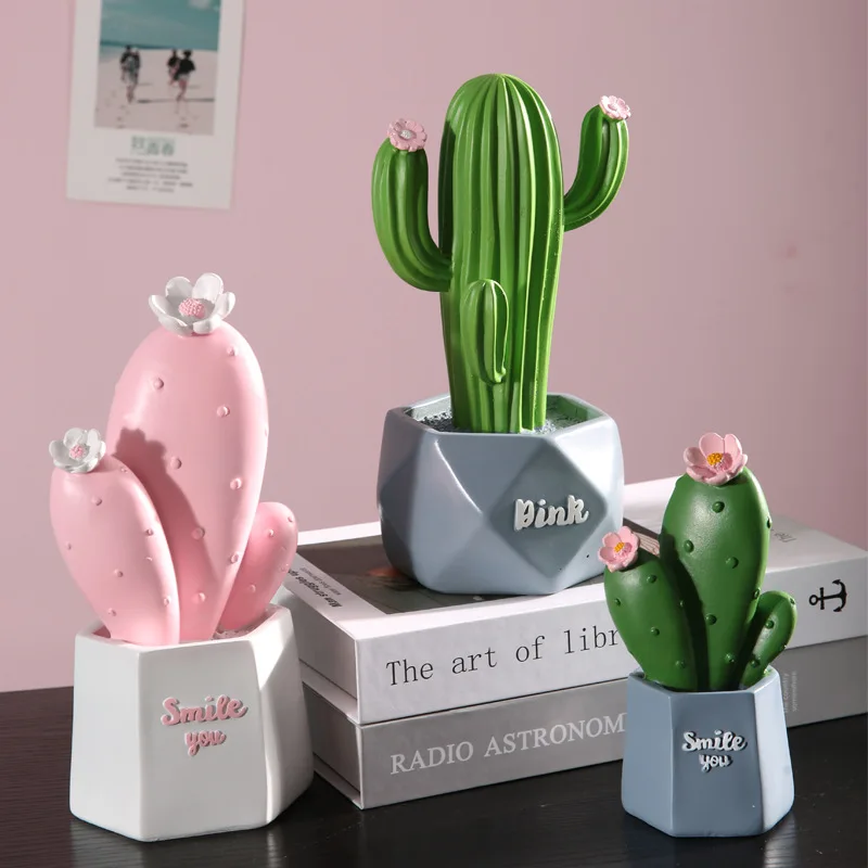 

Nordic Simulation Green Plant Cactus Decoration Living Room Office Creative Desktop Decoration Small Potted Interior Decoration