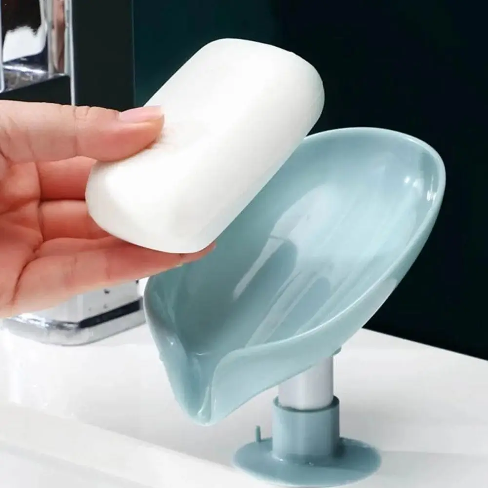 

Bathroom Shower Soap Holder Leaf Shape Soap Box Drain Soap Holder Dish Storage Stand Sponge Storage Plate Tray Bathroom Supplies