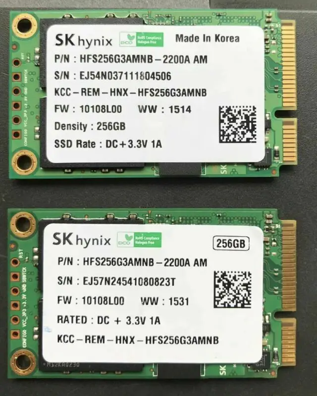 SK hynix 256GB SSD Msata HFS256G3AMYC-2200A MSIP-REM-HNX-HFS256G3AMNNB MLC