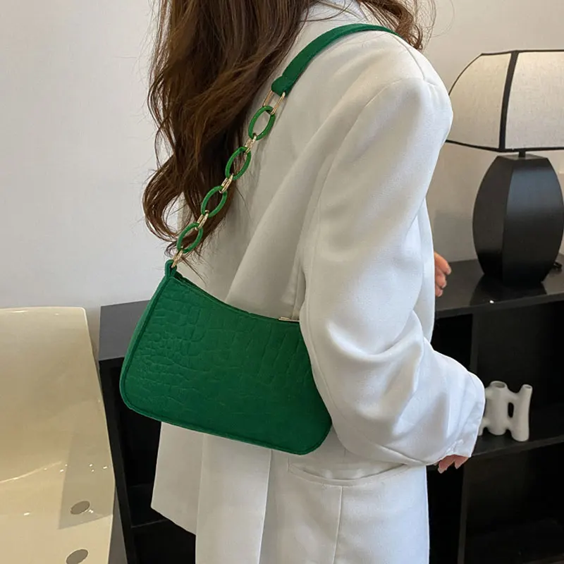 2023 New Fashion Felt Women Shoulder Bags French Solid Women's Subaxillary Bag Design Advanced Texture Armpit Handbags Wallet