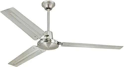 

Ceiling Fan, Shop Ceiling Fan, Commercial Ceiling Fan, Industrial 56 Inch Three Blade Indoor Ceiling Fan, with Brushed Nickel St