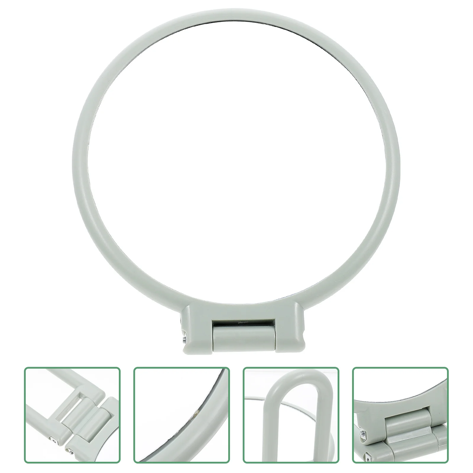 

Mirror Makeup Portable Hand Folding Vanity Handheld Tabletop Travel Stand Beauty Handle Adjustable Grooming Lightweight Plastic