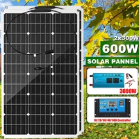 3000w solar power system 600w solar panel 18v battery charger 3000w inverter kit complete 10 50a controller home grid camp phone