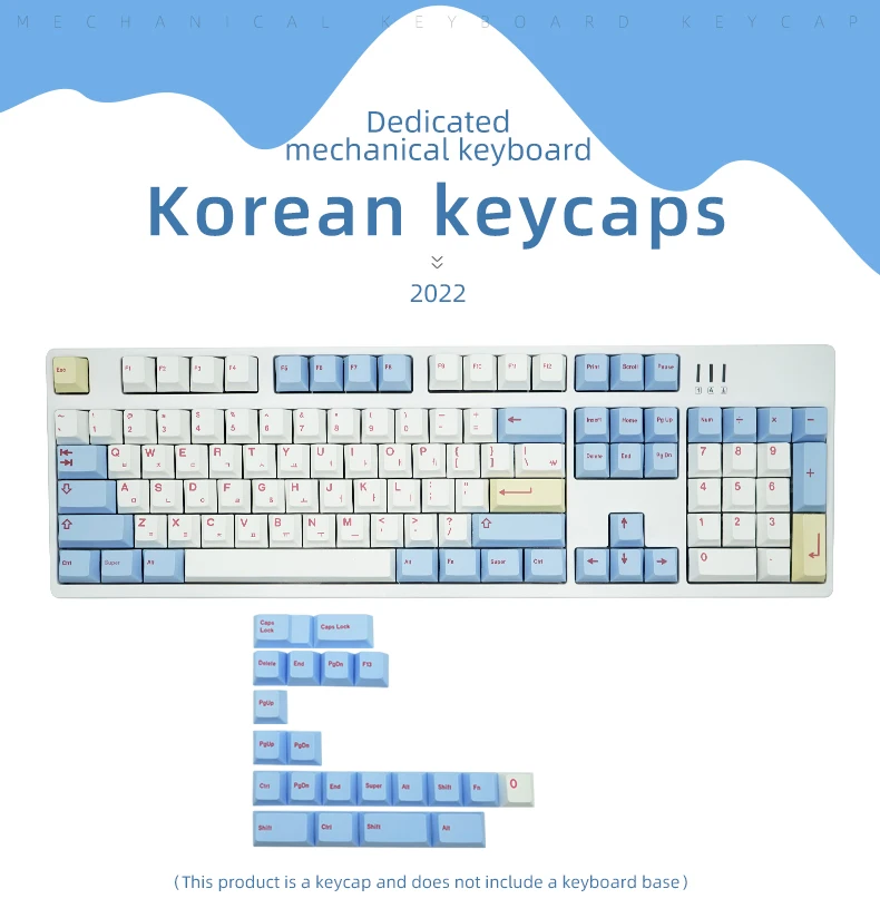 125 Keys Cherry Profile PBT Dye-Sub Keycaps Korean Custom Keycap Set Is Suitable For MX Switch Gaming Mechanical Keyboard
