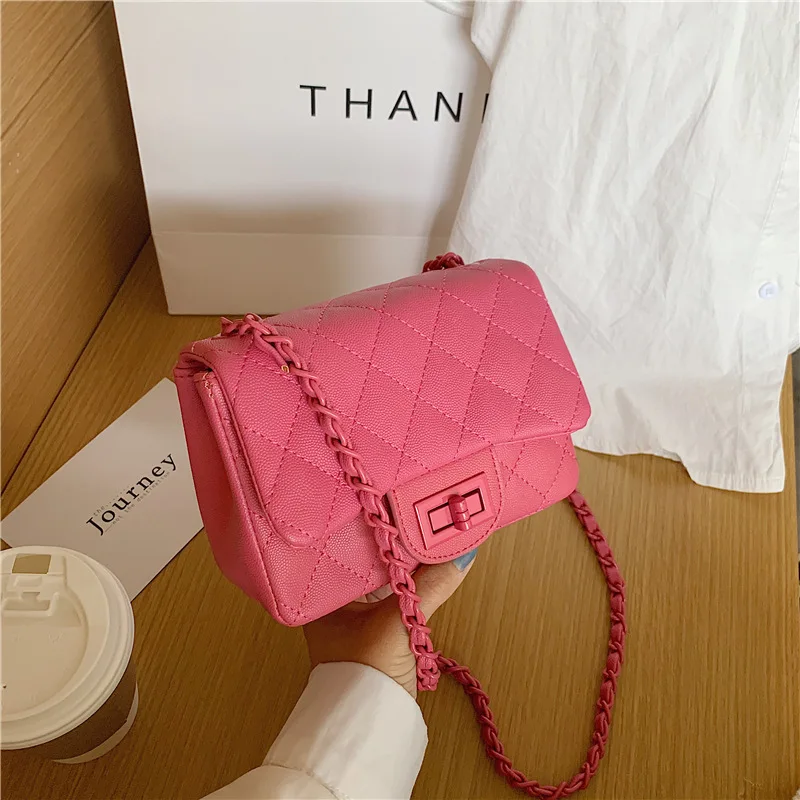 

Портативная сумка на цепочке Lingge, сумки, новинка 2021, корейская мода, сумка-мессенджер на одно плечо, маленькая квадратная сумка