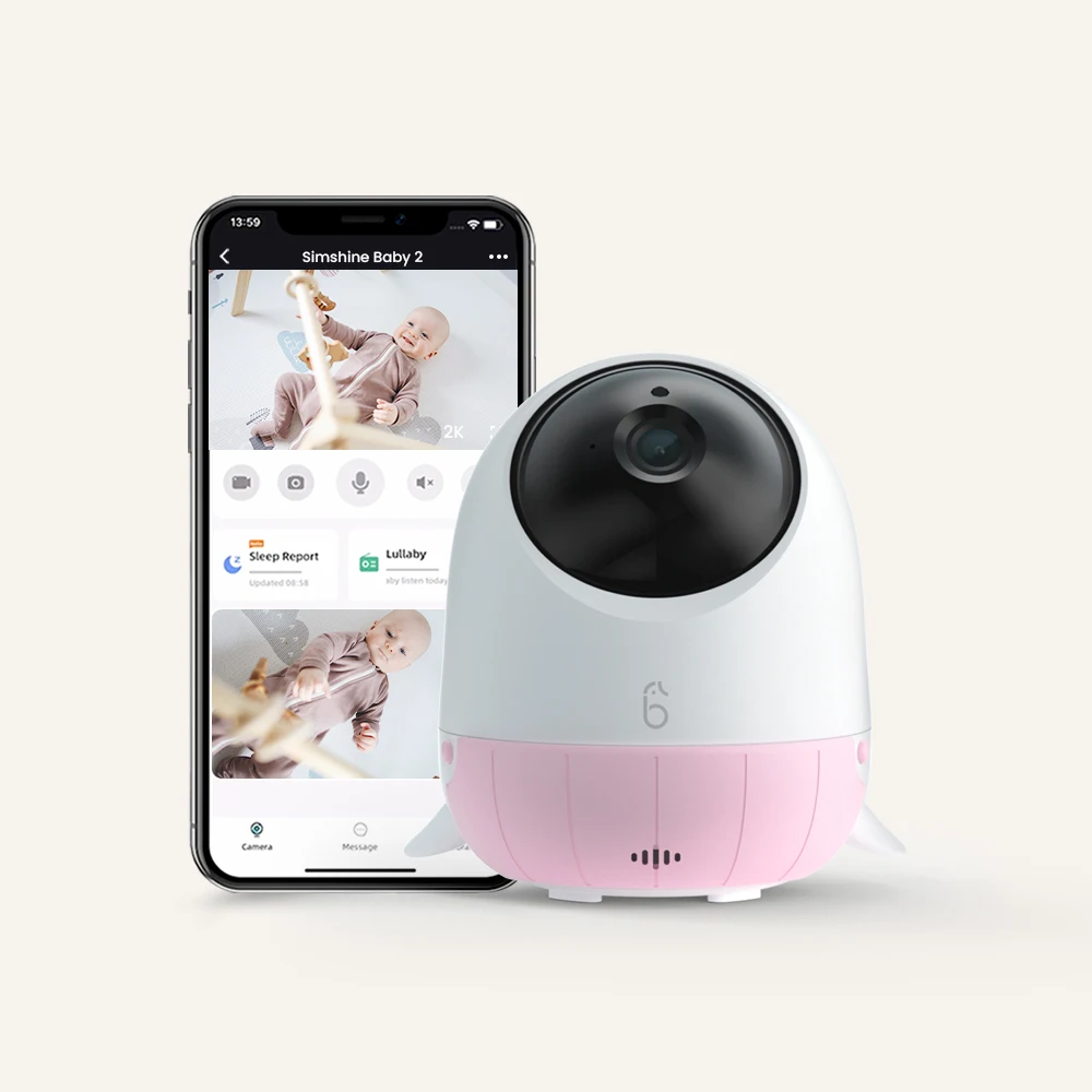 Contactless Breathing Dectection Baby Monitor with Video Audio Cry Smoothing Baby Motion Sleep Tracking Nanny Cam Crib Holder
