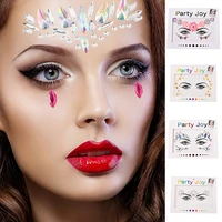 3d sexy face tattoo stickers temporary glitter fake tattoos makeup rhinestones for woman party face jewels eyebrow drill sticker