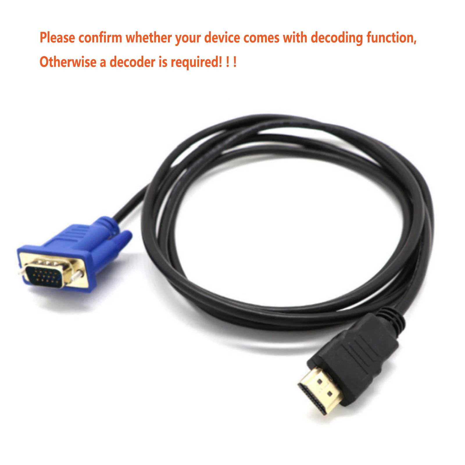 

1.5m HDMI-compatib To VGA Cable 1.4 Standard Male To VGA/SVGA D-Sub Male For TV's LCD TV's HDTV And DVD Players Triple Shielding