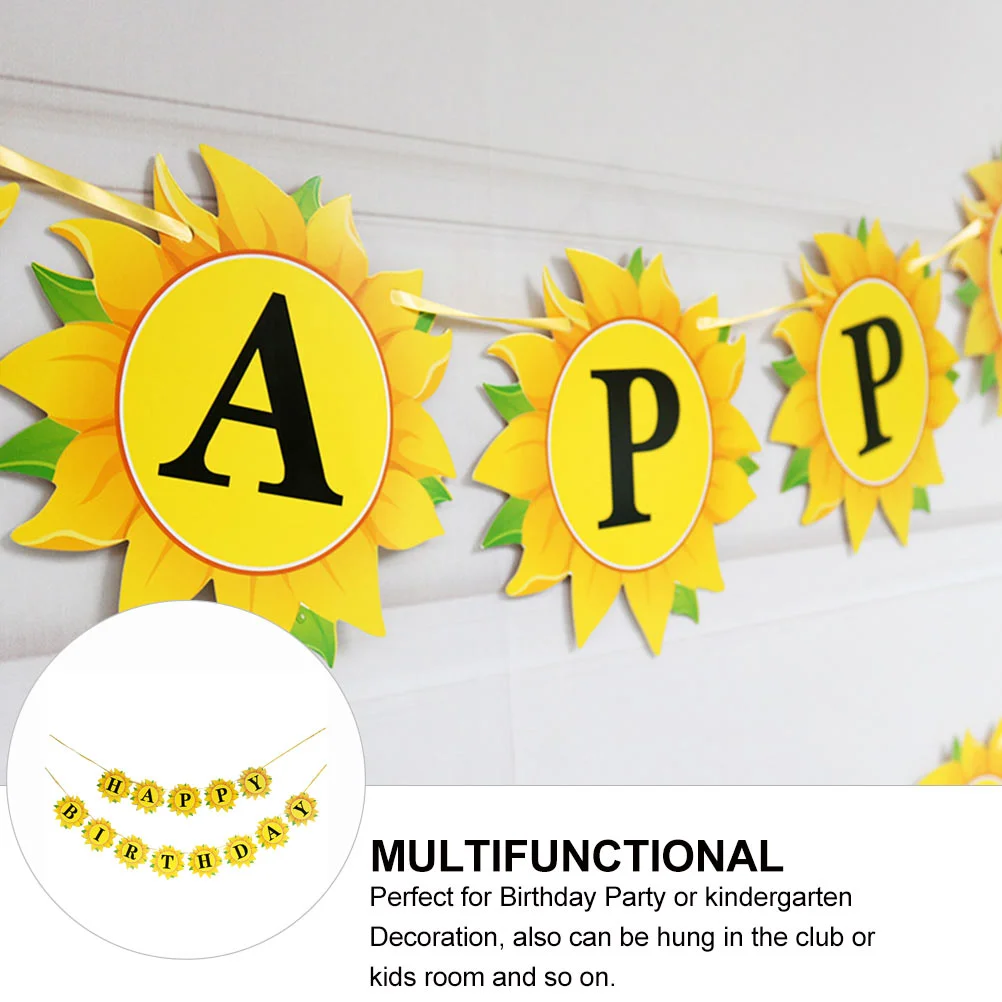Премиальные украшения для дня рождения с подсолнухом гирлянда баннер детей