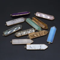 natural stone pendants gold plated amethysts tiger eye opal pendulum for jewelry making diy women necklace earring supplies