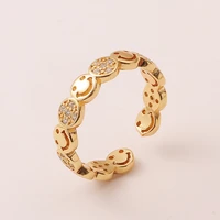 new high quality cute smiley ring with diamond temperament ring ins net celebrity wild tail ring party womens accessories gift