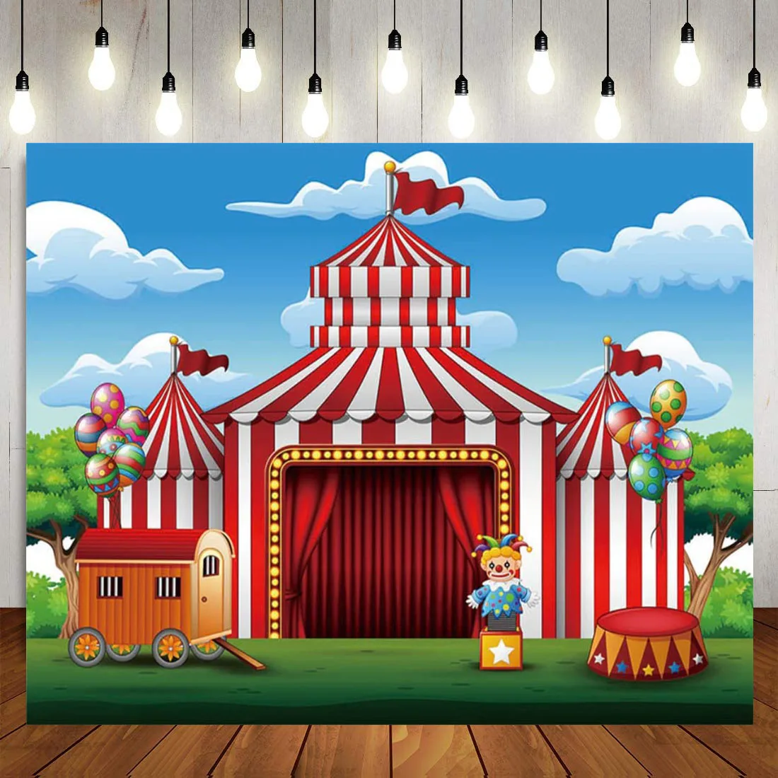 

Circus Theme Backdrop Playground for Boys Girls 1st First Birthday Party Photography Background Banner Booth Baby Shower Poster