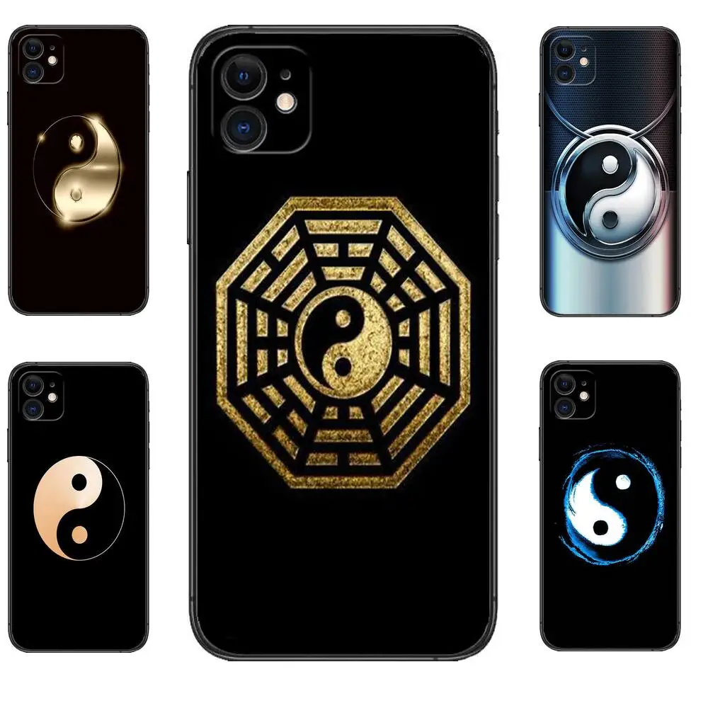 

yin-yang Dumb black phone Case For IPhone 14 13 12 11 Pro Max Mini SE XR X XS Max 8Plus 7plus 6 6S New Shell phone Case