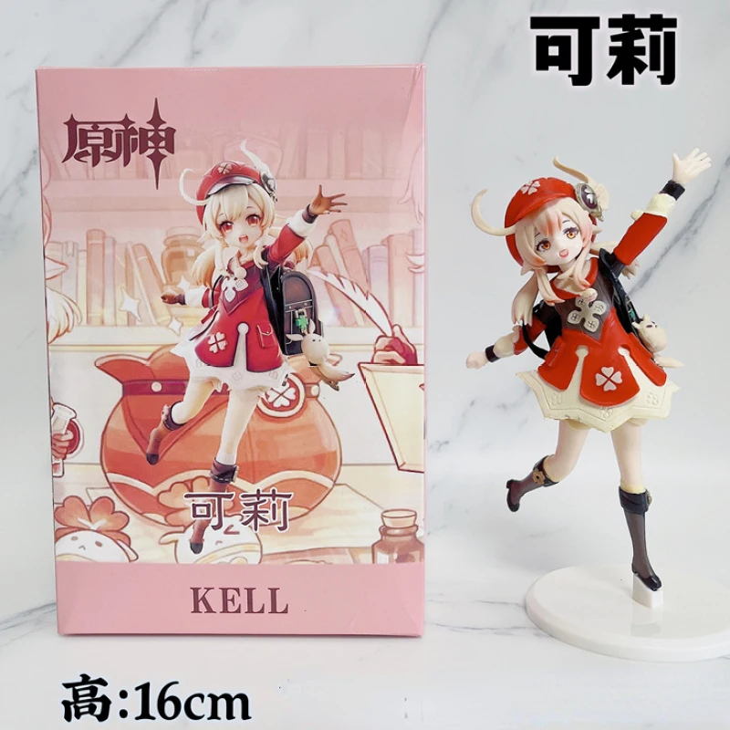 

Boxed 16CM 2022 New Game Anime Genshin Impact Klee kawaii cute PVC Figure Model toys doll Ornament Collect christmas gifts
