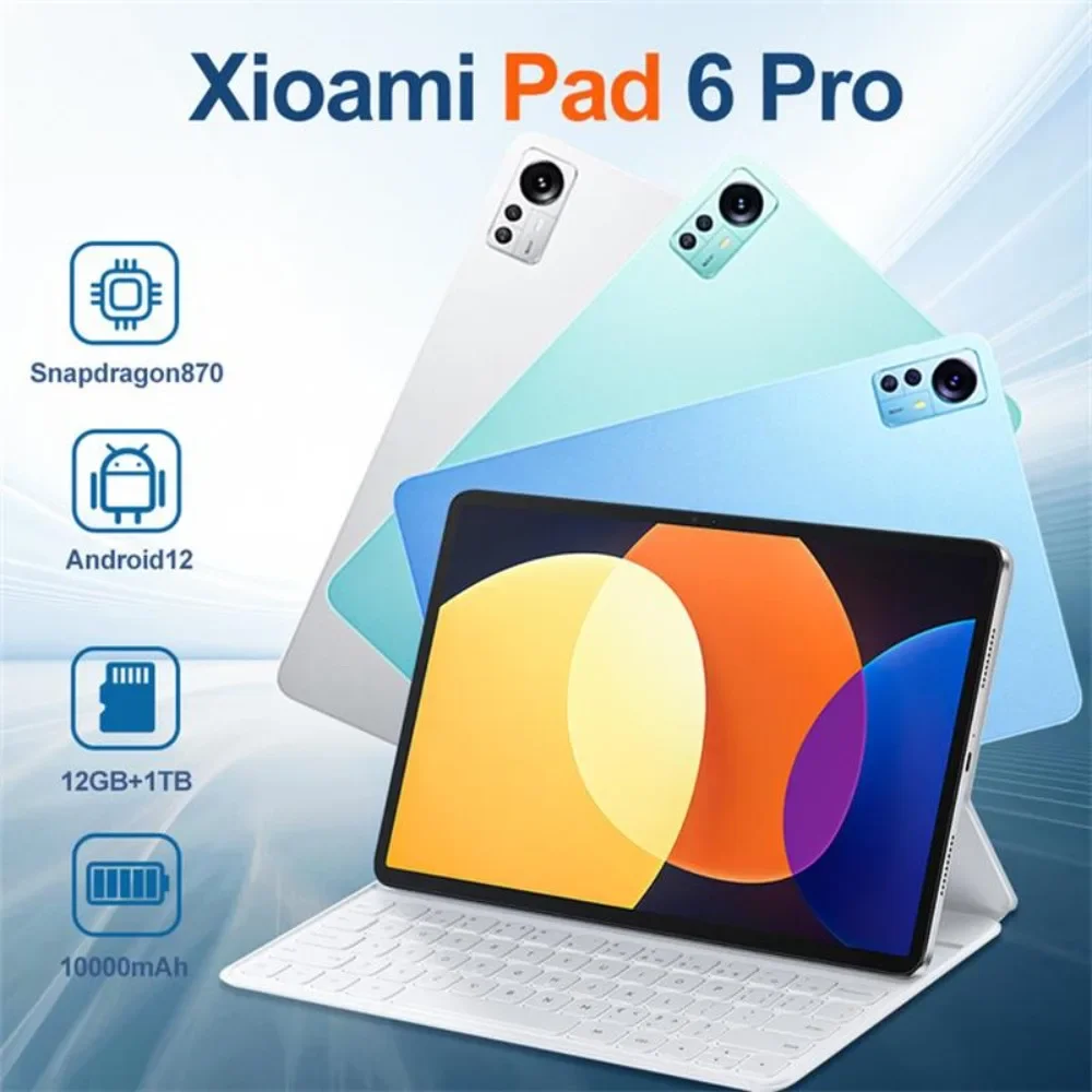 

2023 New Global Edition Tablet Android 12.0 Pad 6 Pro 5G Dual SIM Card and WIFI FHD Mi Tab 12GB+512GB Snapdragon 870 Tablet