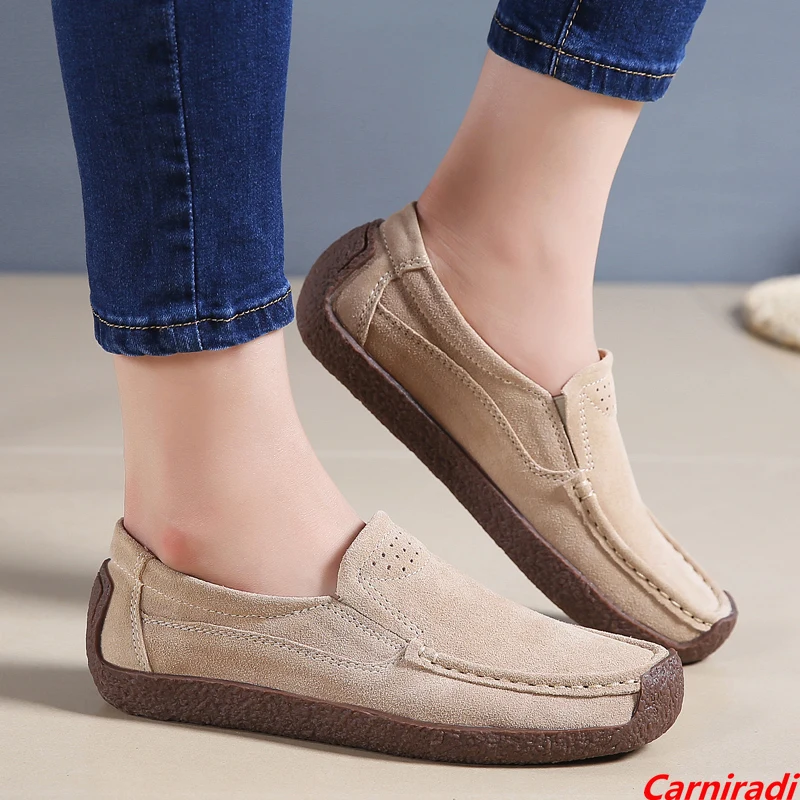 

Fashion Suede Snail Big Size Casual Moccasins Women Outdoor Slip On Breathable Flat Loafers Ladies Spring Non-slip Walking Shoes