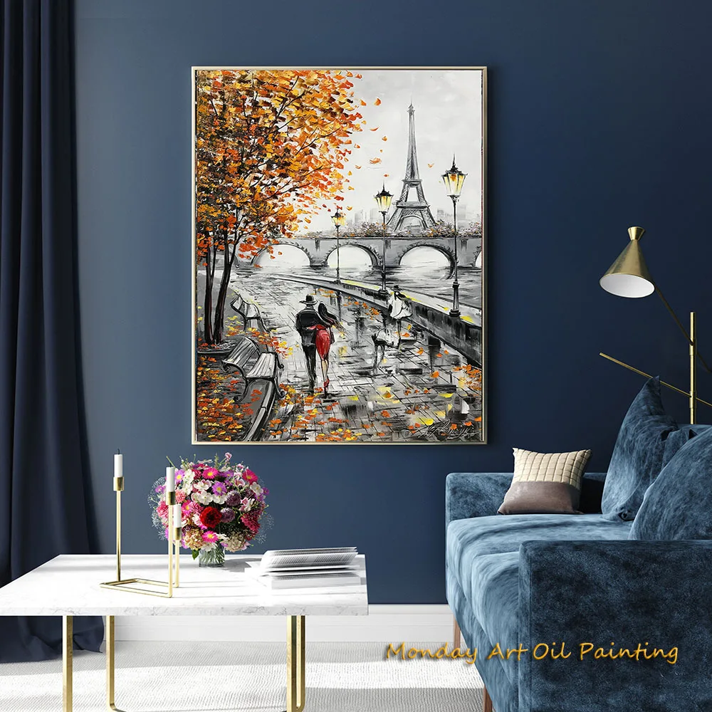 Ручная роспись маслом на холсте высокие оригинальные длинные узкие