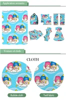 50145cm cute little star twins polyester cotton printed fabric for kids clothes hometextile curtain cushion cover diy
