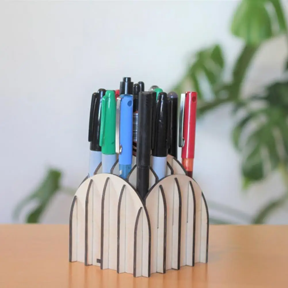 

Экологичный большой деревянный контейнер для хранения ручек, портативный держатель для карандашей, многофункциональные офисные канцелярс...