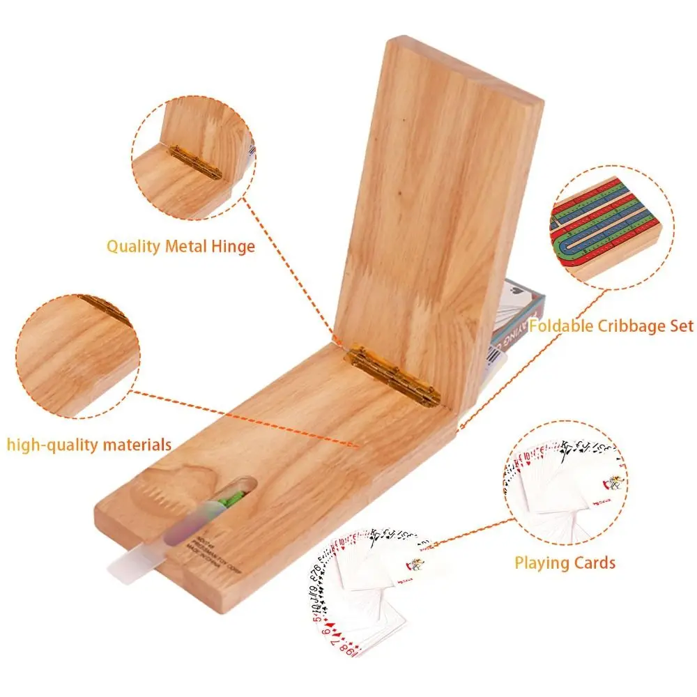 Деревянная настольная игра Cribbage Wars классическая со встроенным отделением для