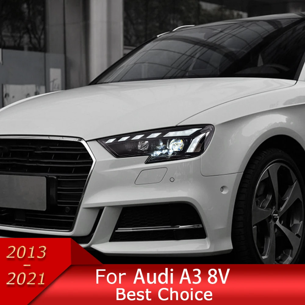 Фото Автомобильные фары для Audi A3 8V 2013-2021 S3 RS3 Седан Хэтчбек Светодиодная автоматическая фара в сборе Обновление RS5 Стиль Дизайн Инструмент Аксессуары №1