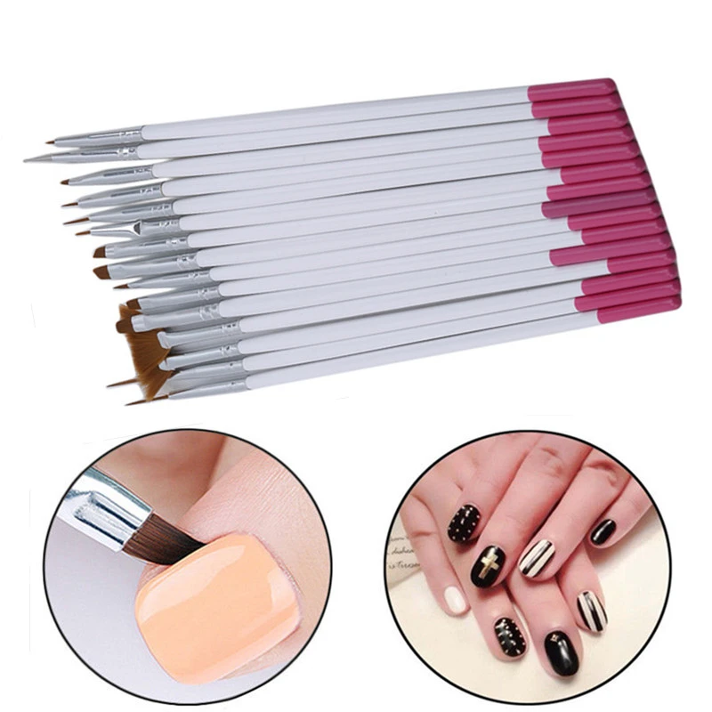 

15 шт./компл. Профессиональный набор кистей для дизайна ногтей Рисование линий УФ Гель-лак дизайн акриловый маникюр инструменты принадлежно...