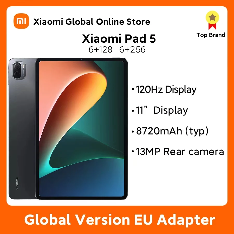 

Global ROM Xiaomi Pad 5 6GB 128GB / 256GB Snapdragon 860 Mi Pad 11'' 2.5K Screen Tablet 8720mAh Quad Stereo Speakers CN Version