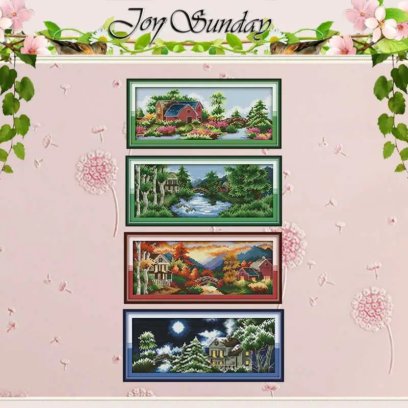 Набор для вышивки крестиком набор сделай сам с изображением замка на четыре