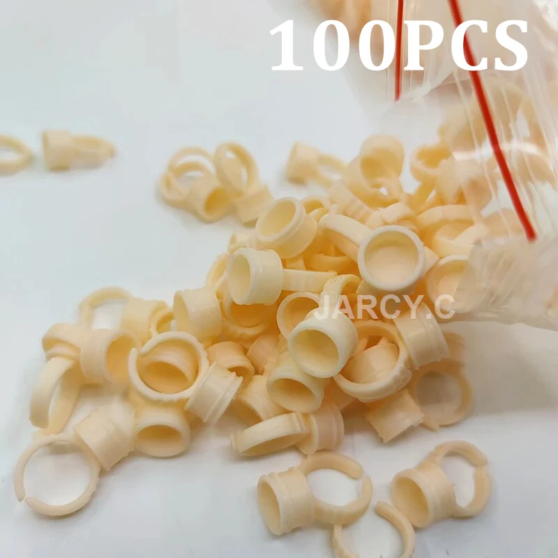 

100Pcs Disposable Tattoo Ink Cup Makeup Ring No Divider Tattoo Ink Pigment Holder Cup For Microblading Tattoo Eyebrow Eyelash