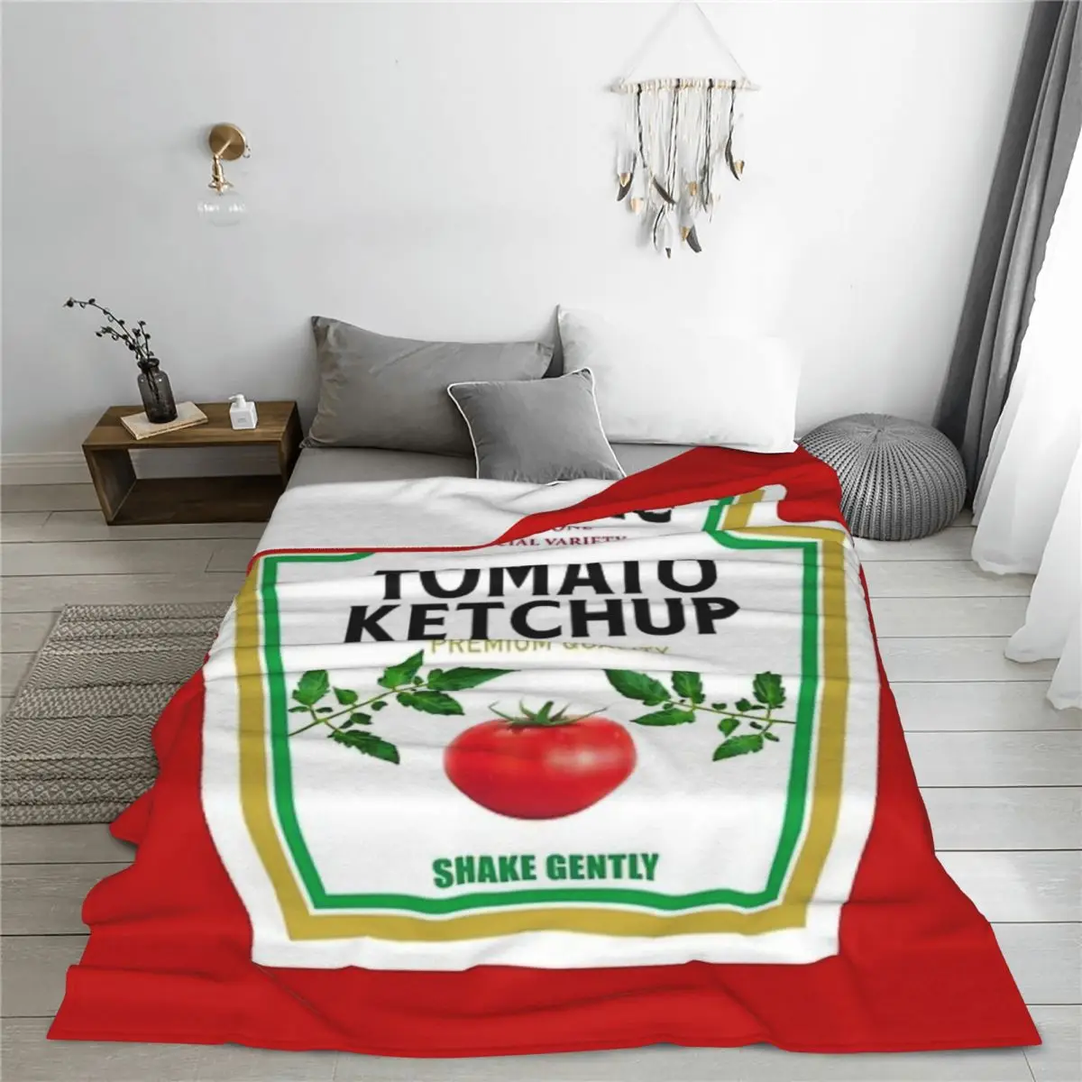 Одеяло с помидорами и кетчупом семейная группа горчица майо микрофлисовое